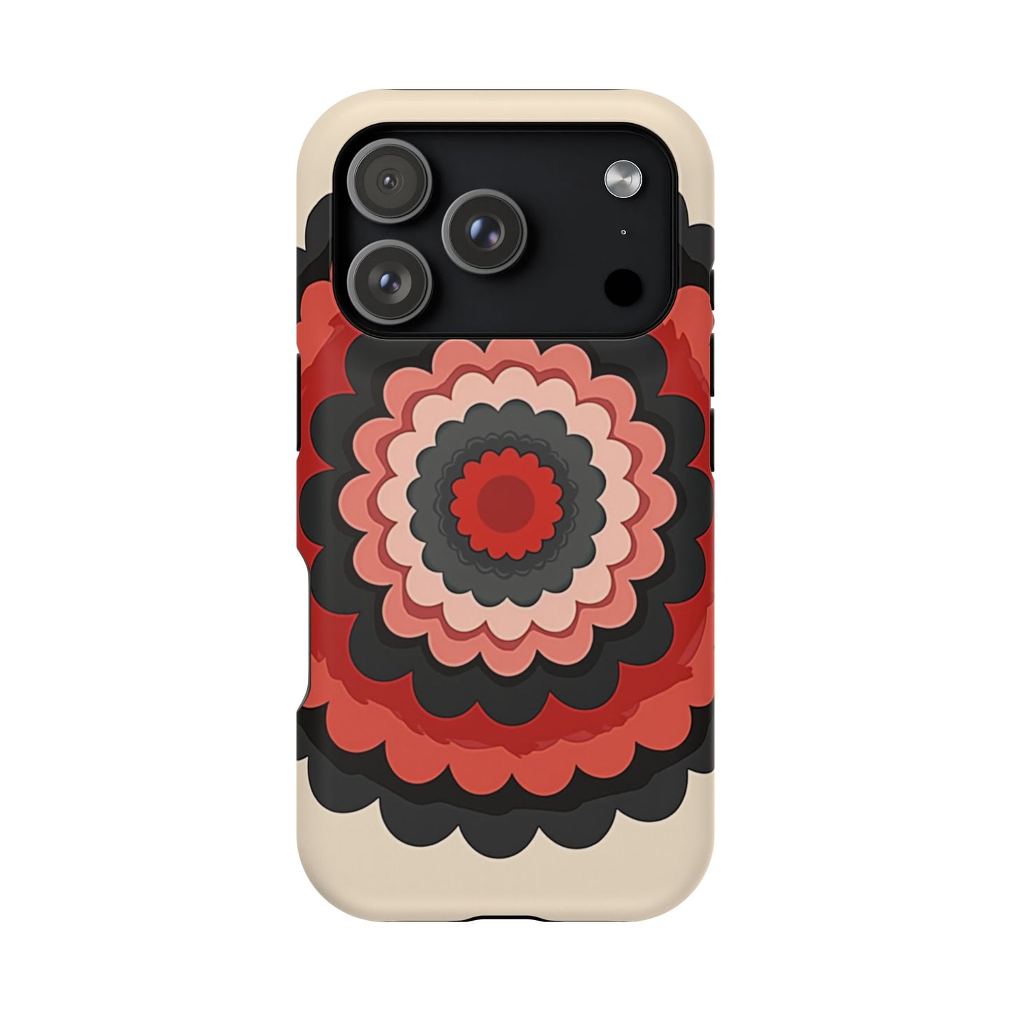 Layered Scallop Bloom iPhone Case - Retro Floral Design, Bold Aesthetic Gift Idea