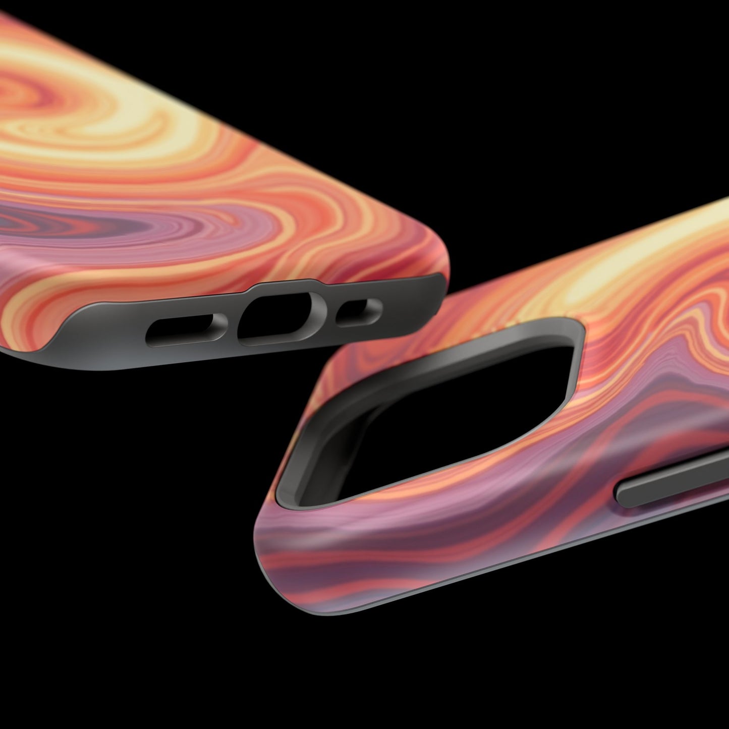 Sunset Phone Case - Orange Aesthetic iPhone Case, Warm Gift Idea, Trendy Swirl Design