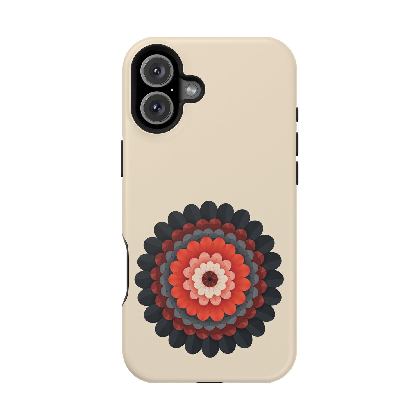 Red & Black Mandala iPhone Case - Bohemian Flower Design, Aesthetic Gift Idea