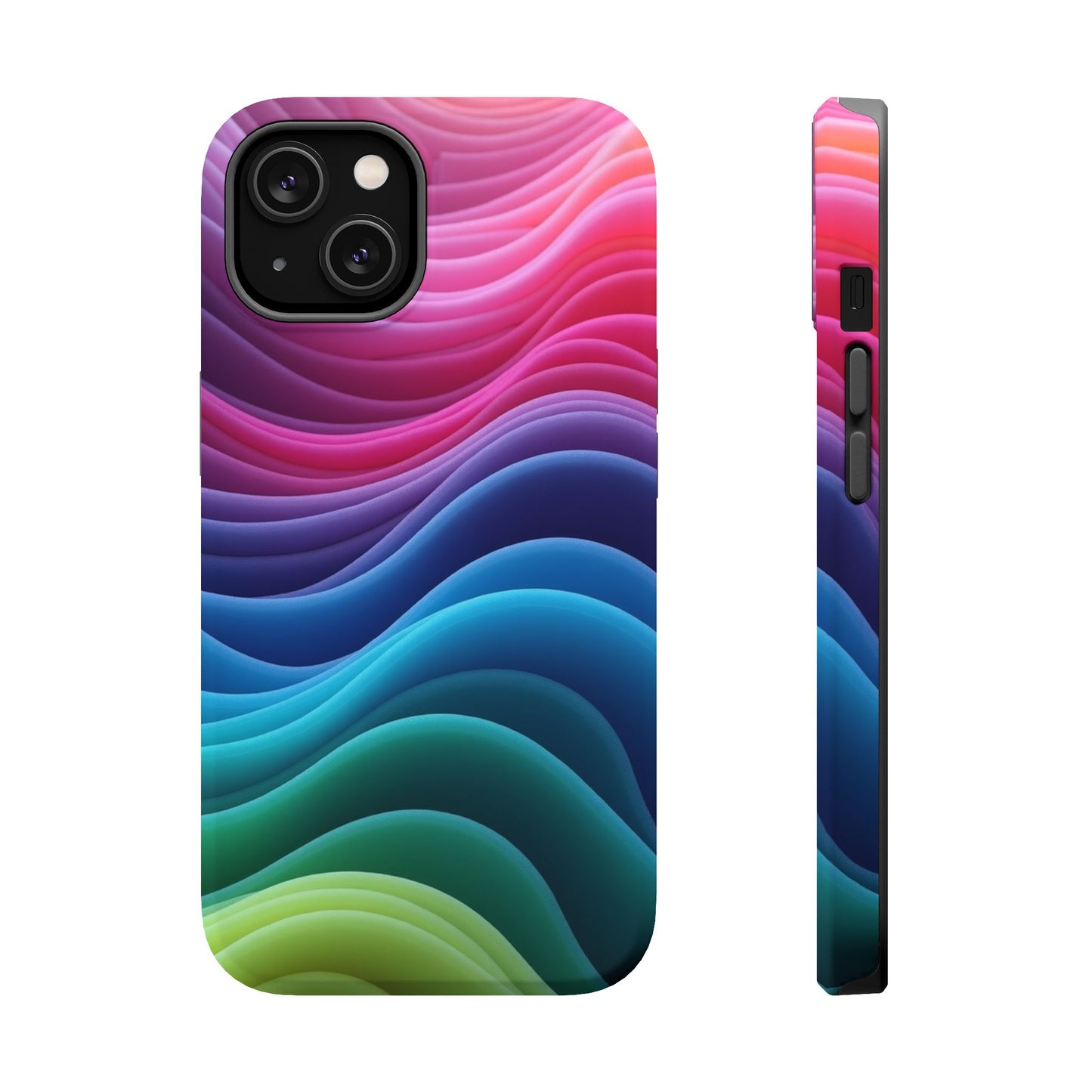 Colorful Wave Phone Case - Aesthetic iPhone Case | Rainbow Ripple Design | Trendy Gifts for Her | Unique Art Print