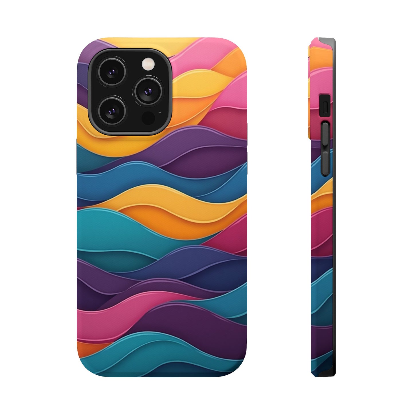 Colorful Wave Phone Case - Aesthetic iPhone Case, Bright Gift Idea, Trendy Summer Accessory