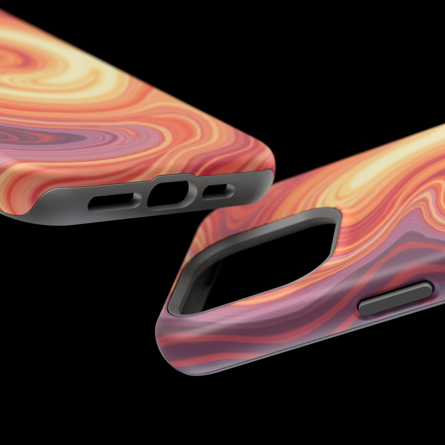 Sunset Phone Case - Orange Aesthetic iPhone Case, Warm Gift Idea, Trendy Swirl Design