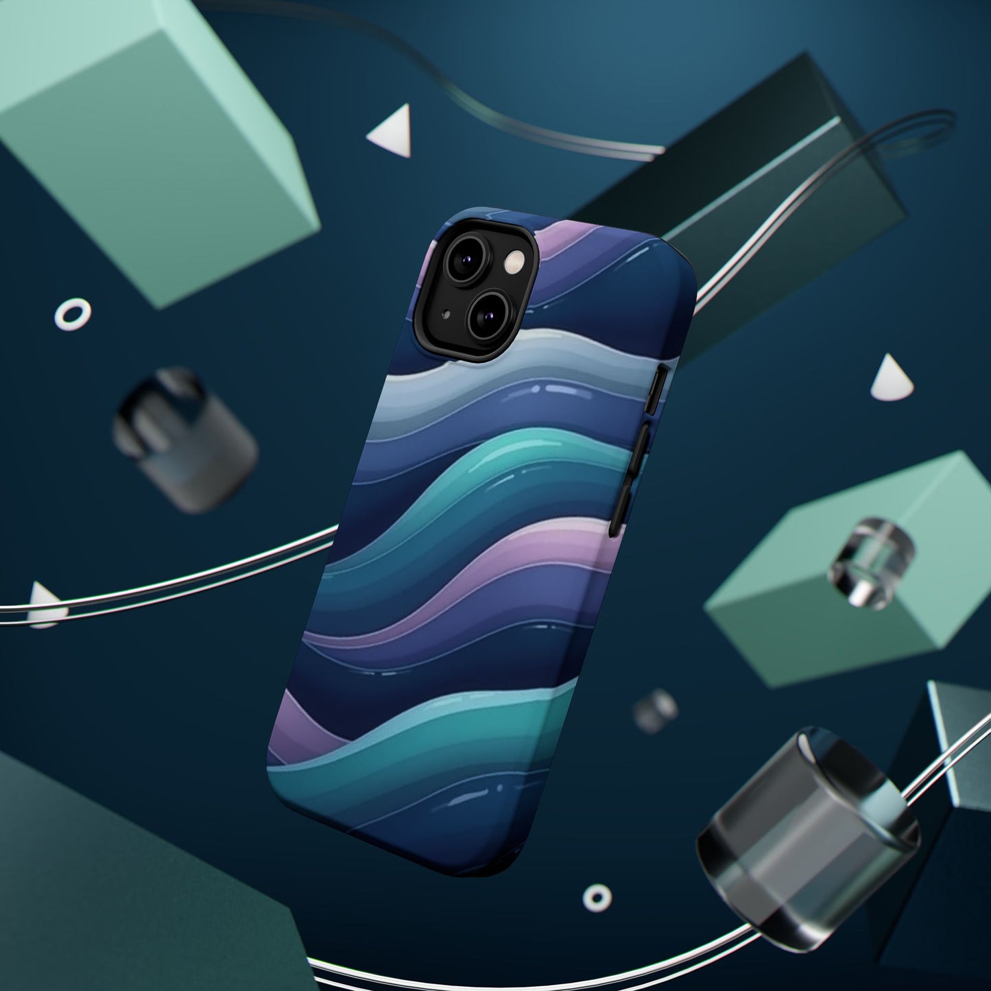 Blue Wave Phone Case - Aesthetic iPhone Case | Dark Moody Gradient Design | Gifts for Her | Unique Art Print