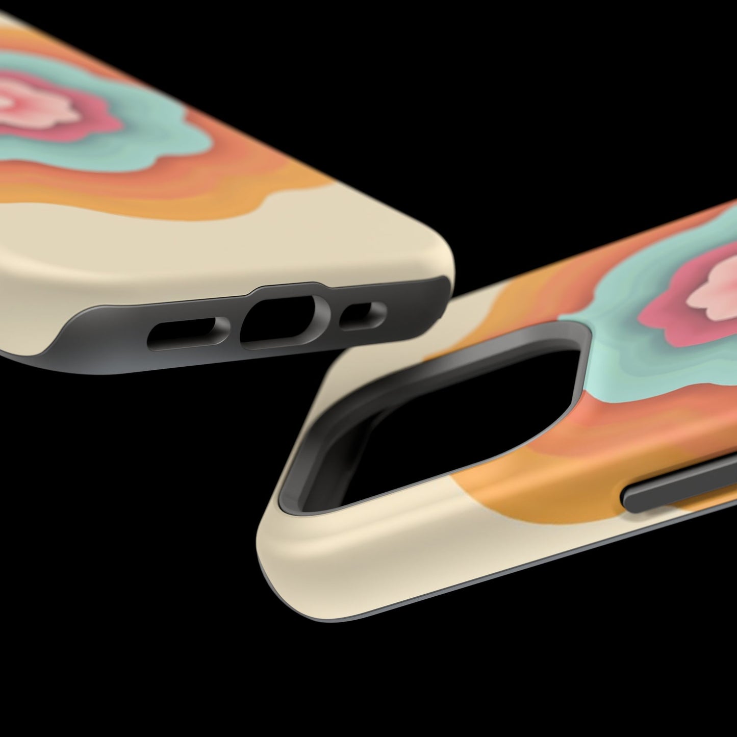 Retro Flower Phone Case - 70s Aesthetic iPhone Case, Vintage Gift Idea, Layered Floral Design