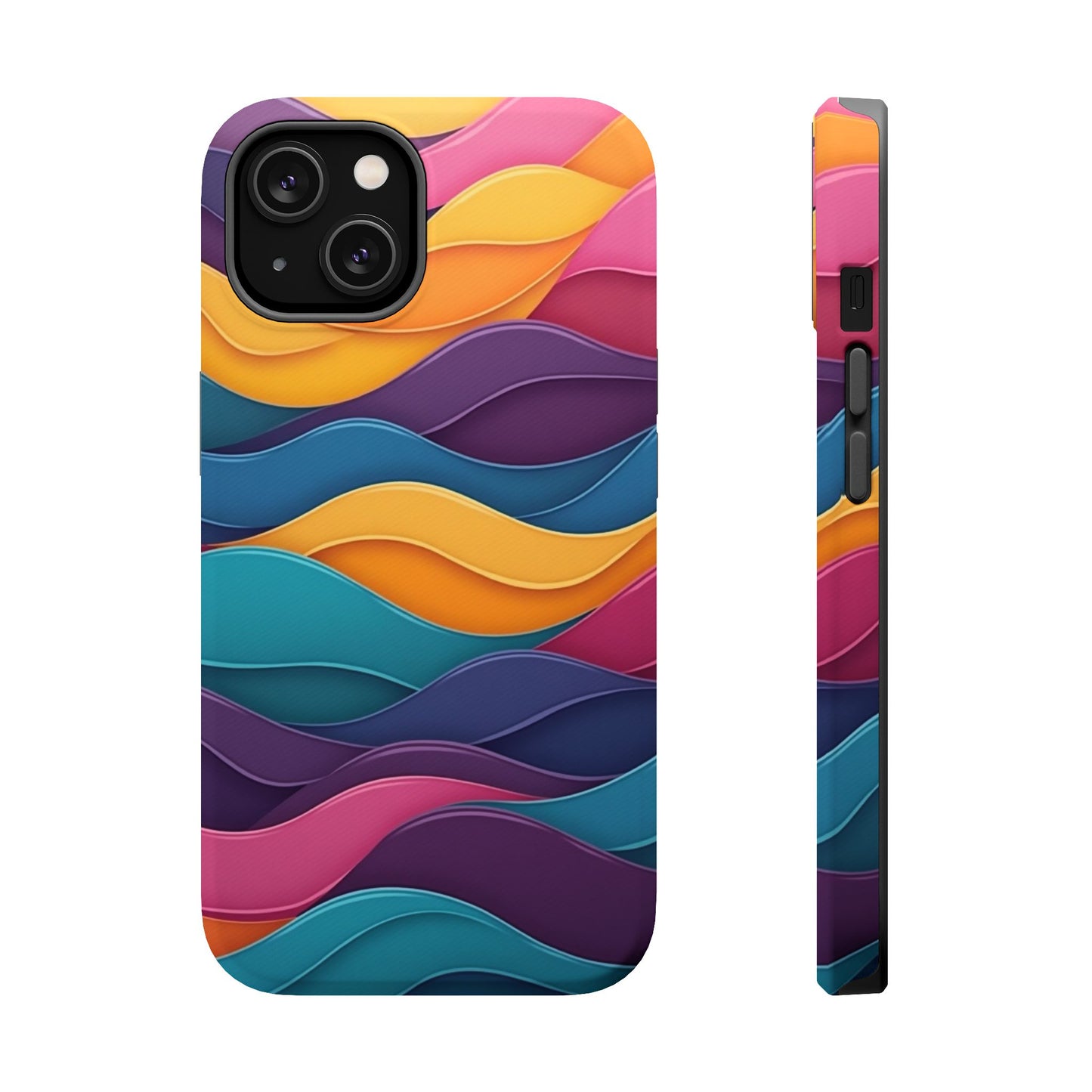 Colorful Wave Phone Case - Aesthetic iPhone Case, Bright Gift Idea, Trendy Summer Accessory