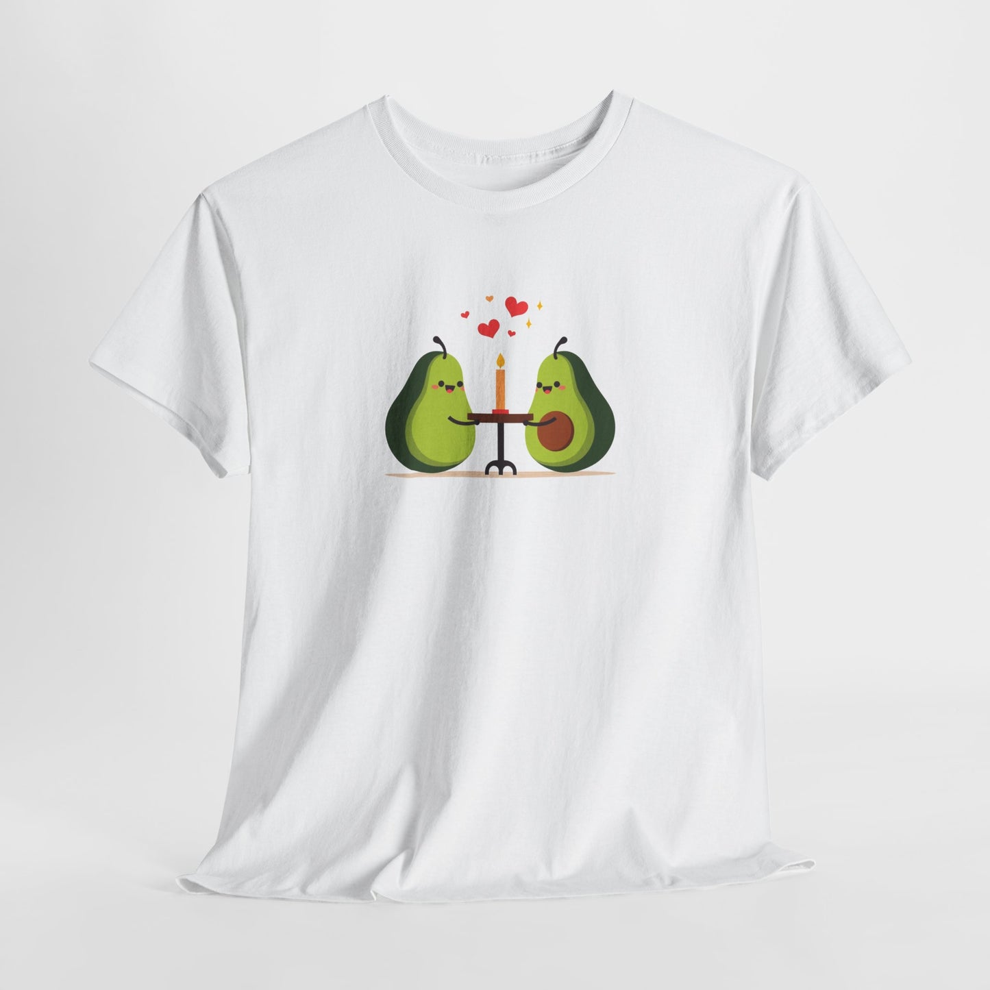 Cute Avocado Couple T-Shirt – “Avocuddles Date Night” – Funny Romantic Tee for Foodie Lovers & Veggie Fans
