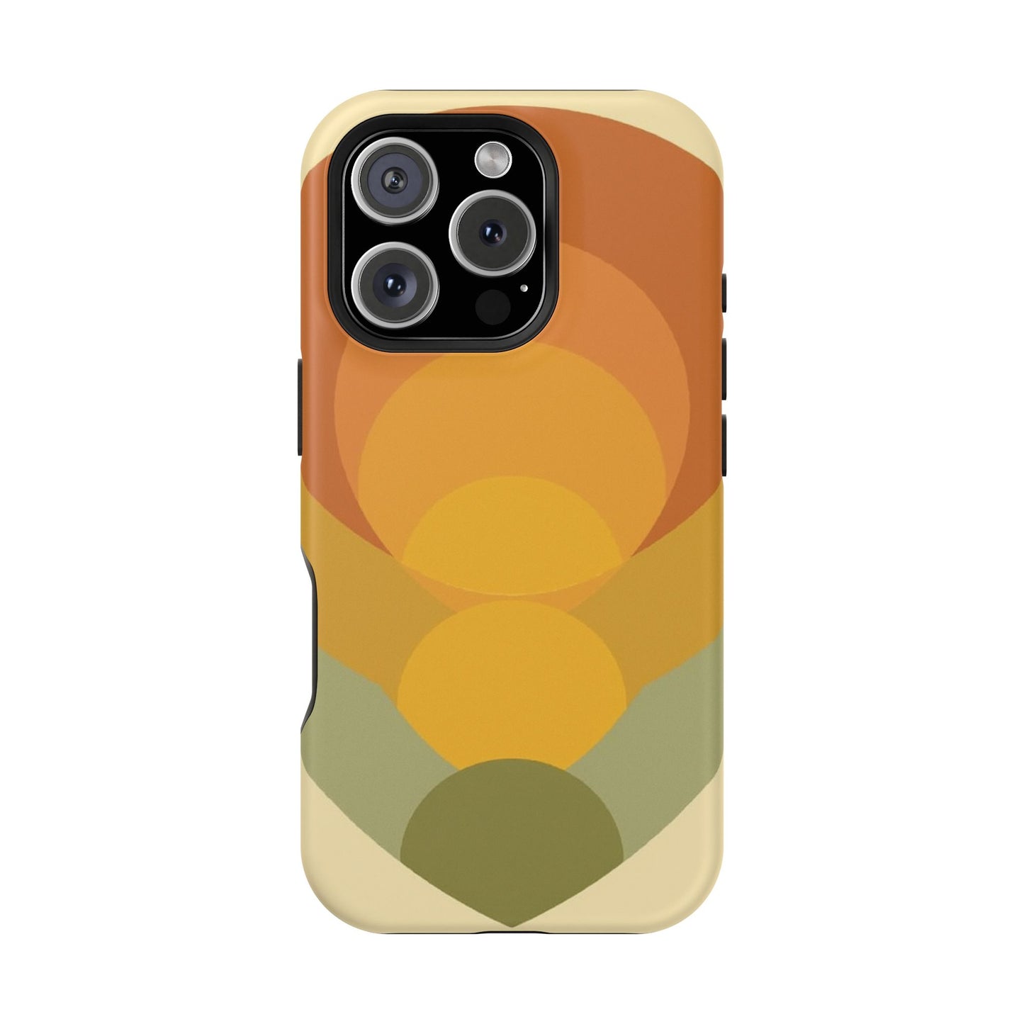 70s Sunburst Phone Case - Vintage Aesthetic iPhone Case, Retro Gift Idea, Brown Orange Design