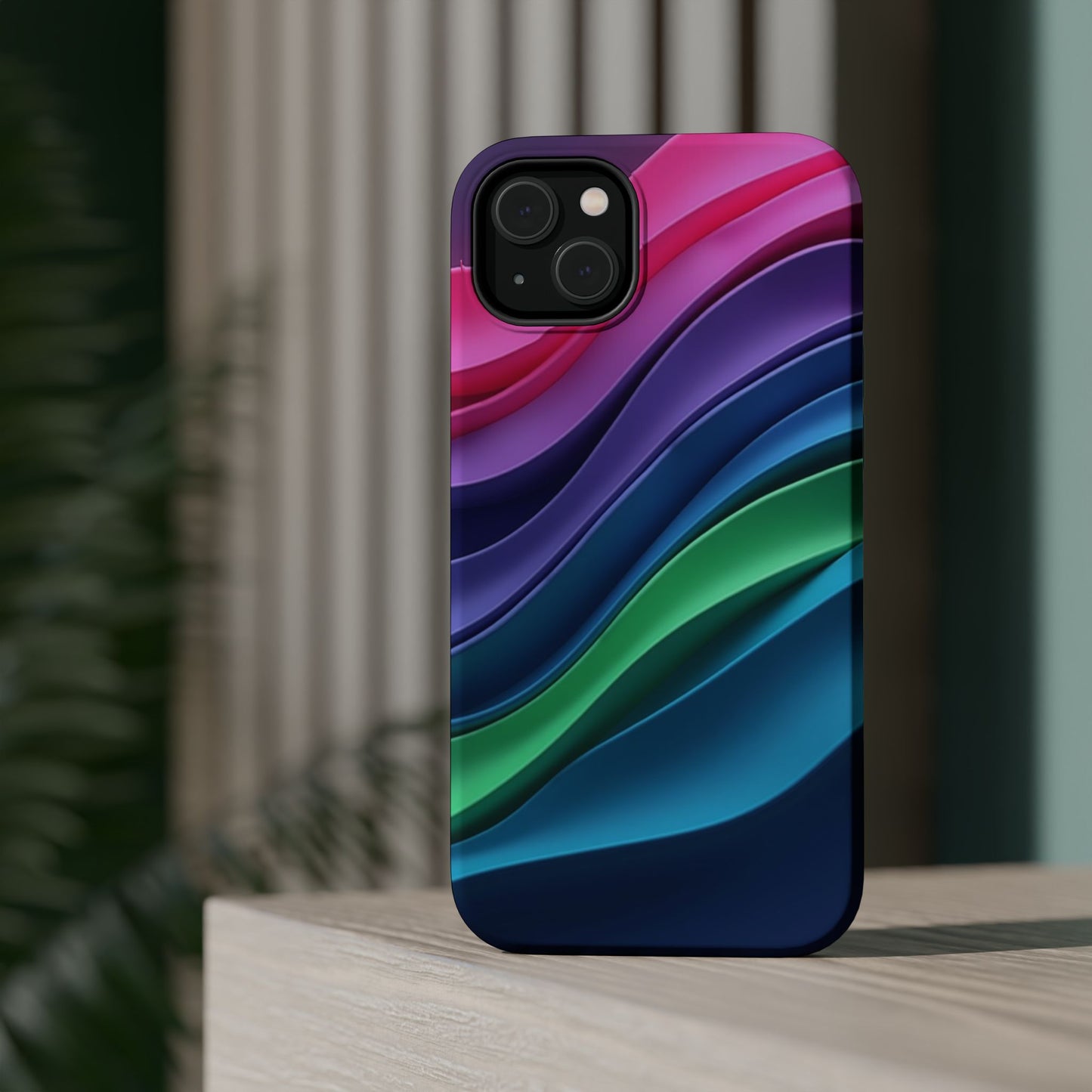 Rainbow Wave Phone Case - Colorful Abstract Design | Aesthetic iPhone Case | Trendy Gifts for Her | Vivid Gradient Art