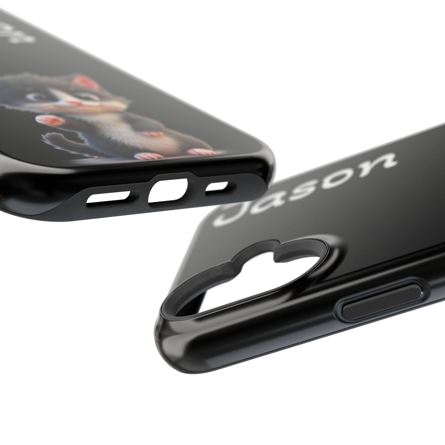 Personalized Kitten Phone Case - Custom Name Cat Lover Gift | Cute Black iPhone Cases for Women & Girls