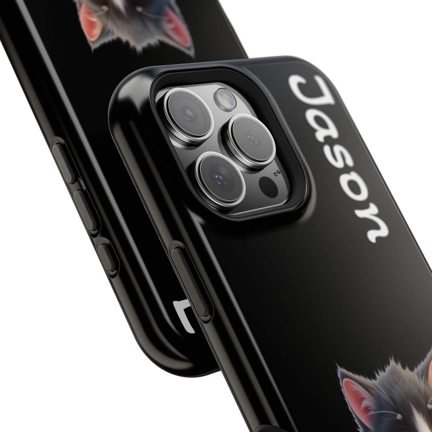 Personalized Kitten Phone Case - Custom Name Cat Lover Gift | Cute Black iPhone Cases for Women & Girls