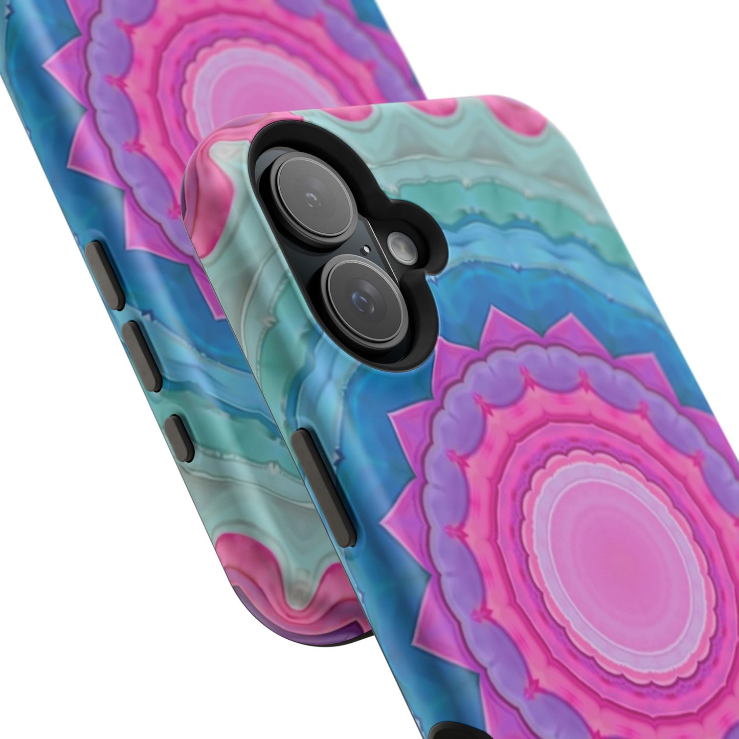 Rippled Radiance iPhone Case - Abstract Pink Floral Design, Aesthetic Gift Idea