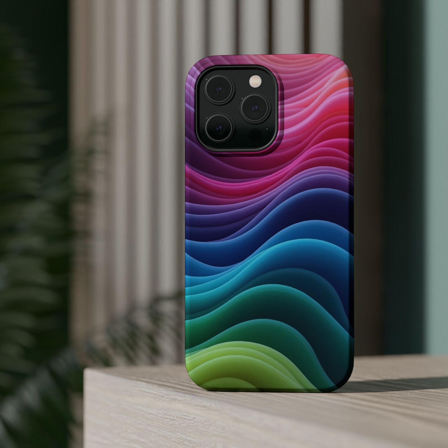 Colorful Wave Phone Case - Aesthetic iPhone Case | Rainbow Ripple Design | Trendy Gifts for Her | Unique Art Print