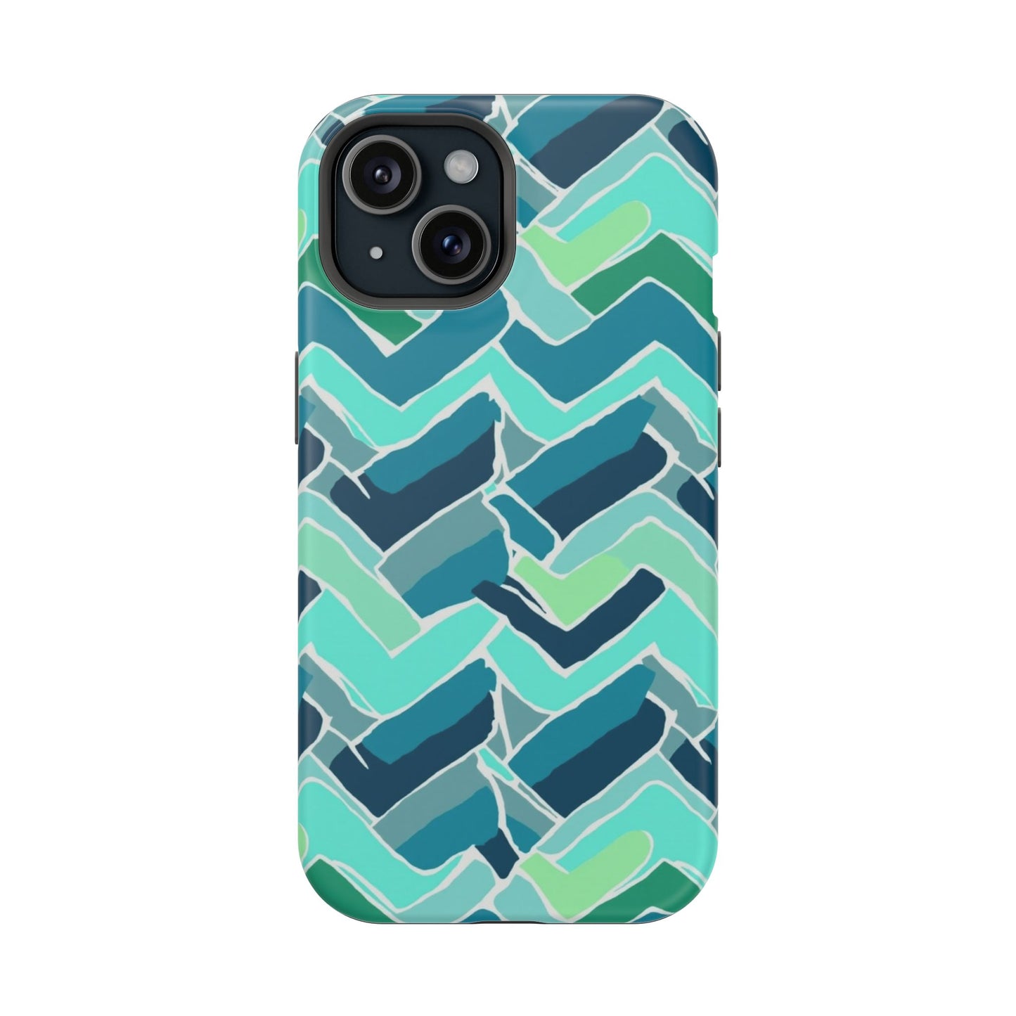 Watercolor Chevron Phone Case β Aesthetic Soft Pastel Phone Cover for iPhone | Unique Artistic Design with Floral Accents