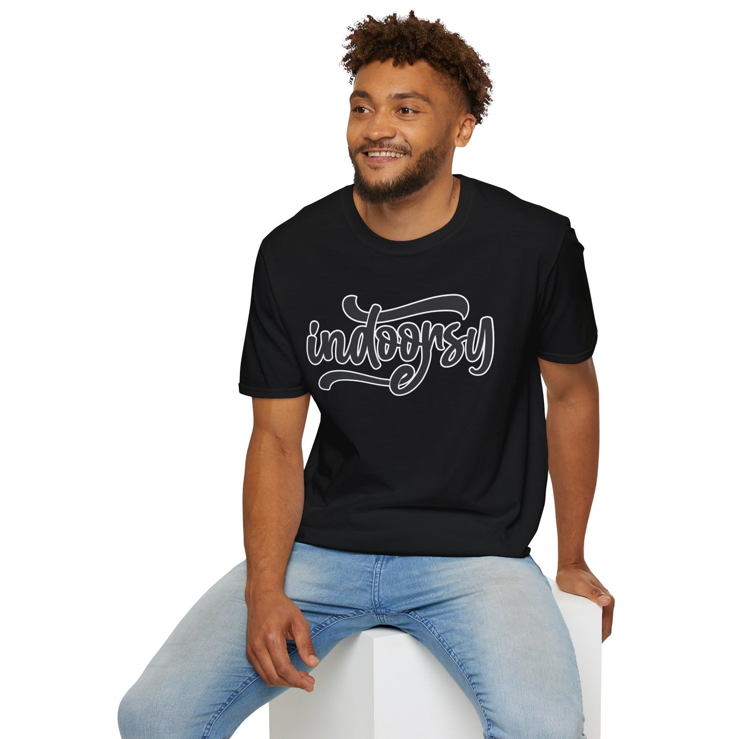"Indoorsy" Funny Indoor Lifestyle T-Shirt – Quirky & Cozy Graphic Tee for Homebodies, Introverts & Lazy Legends