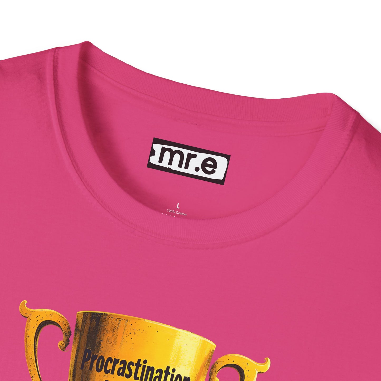 Funny Trophy T-Shirt – “Procrastination National Champion” Tee – Sarcastic Humor Gift for Lazy Legends