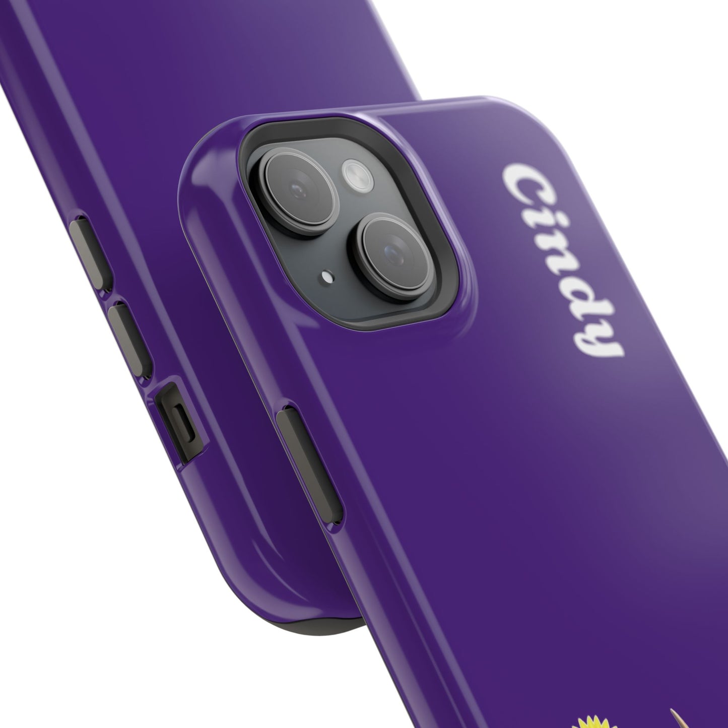 Personalized Purple Highland Cow Phone Case - Custom Name Farm Animal Gift | Cute Purple iPhone Cases for Women & Girls
