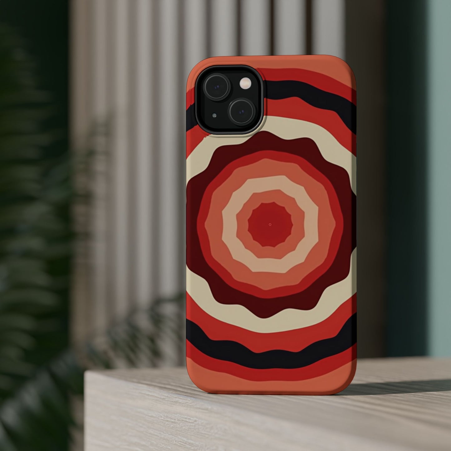 Retro Sunset iPhone Case - 70s Inspired Floral Design, Aesthetic Gift Idea