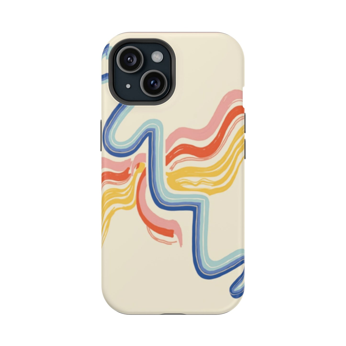 Retro Wave iPhone Case - Aesthetic Streamline Design, Trendy Gift Idea