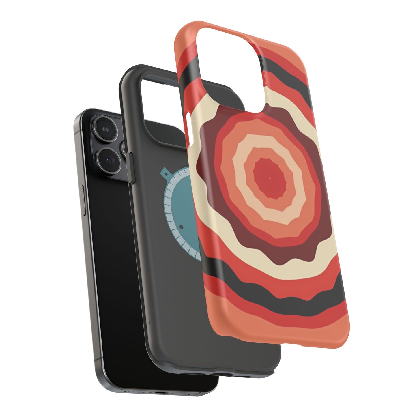 Retro Sunset iPhone Case - 70s Inspired Floral Design, Aesthetic Gift Idea