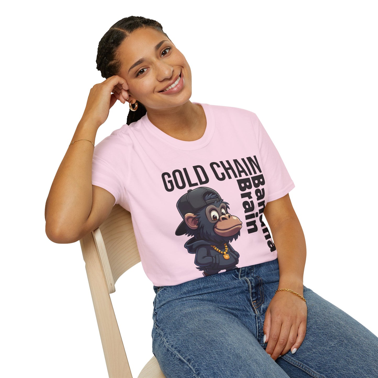 Gold Chain Banana Brain β Funny Hip-Hop Chimp T-Shirt
