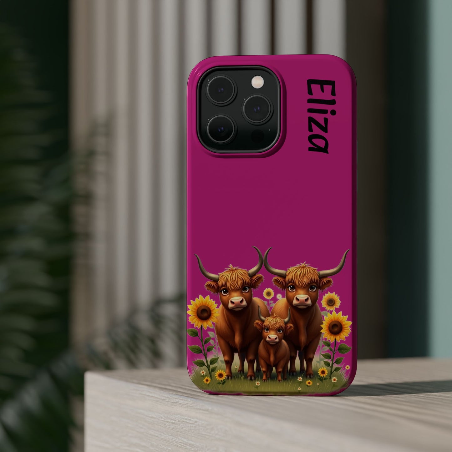 Highland Cow Phone Case - Personalized Custom Name | Cute Farm Animal Gift | iPhone Cases for Women & Girls