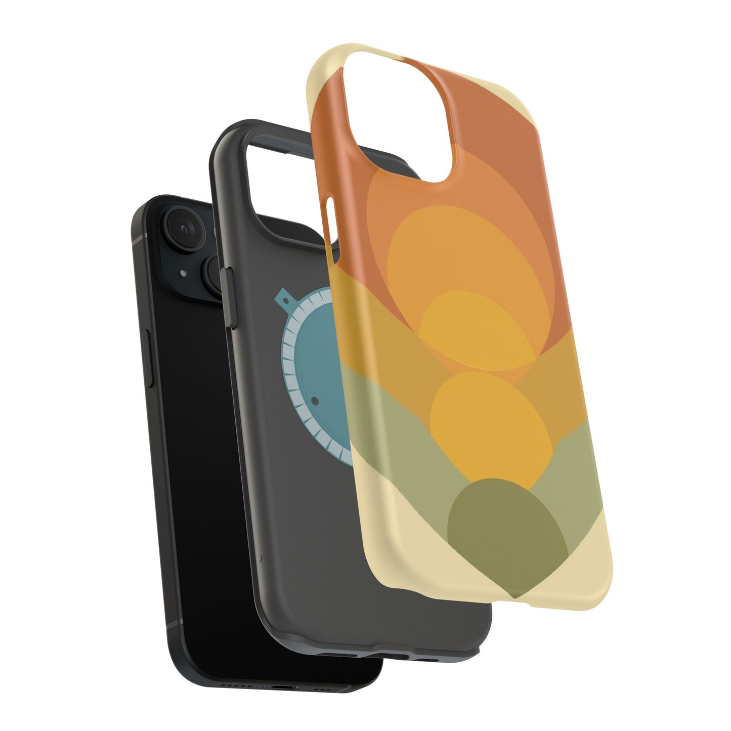 70s Sunburst Phone Case - Vintage Aesthetic iPhone Case, Retro Gift Idea, Brown Orange Design