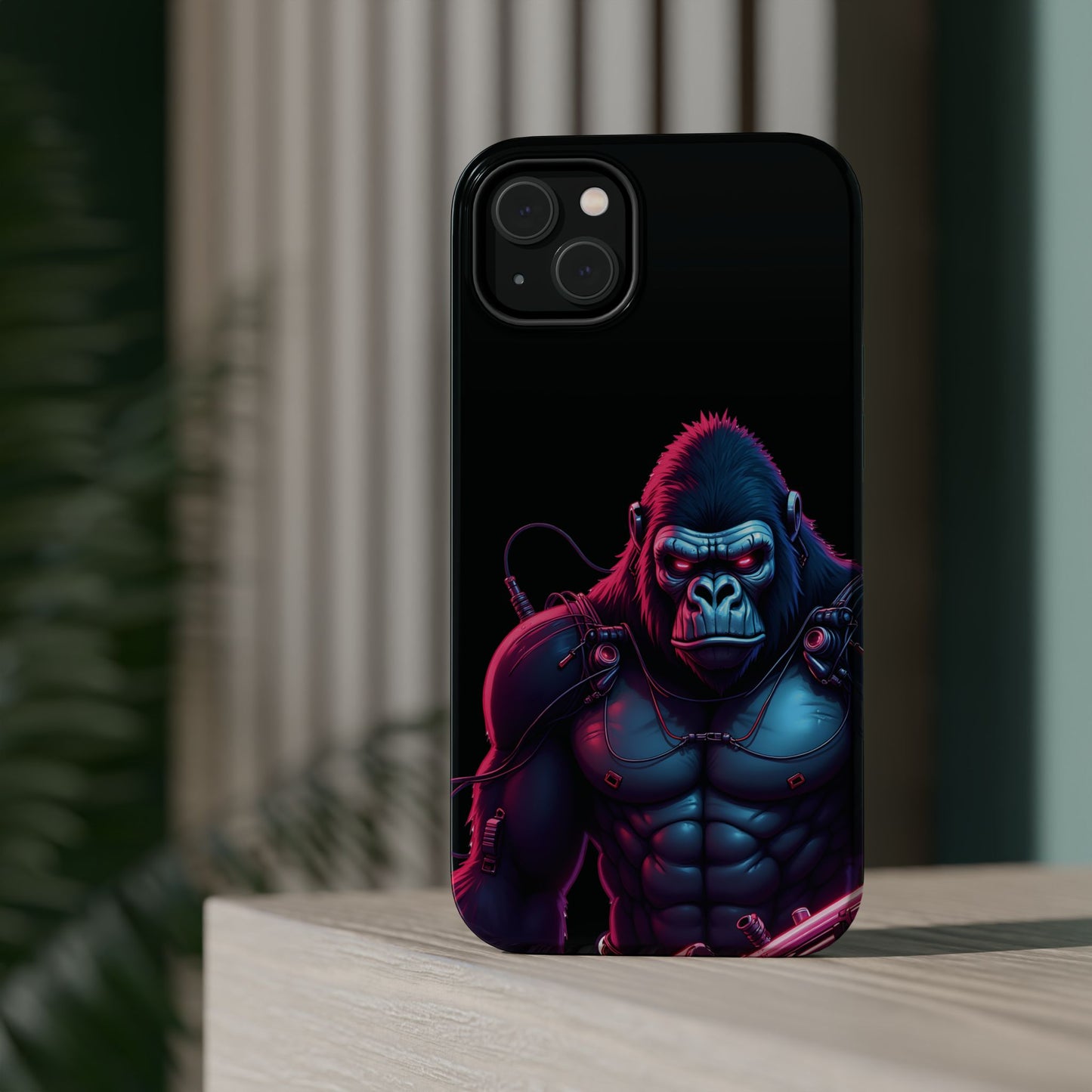 Cyber Primal Phone Case – Neon Power, Gorilla Strength
