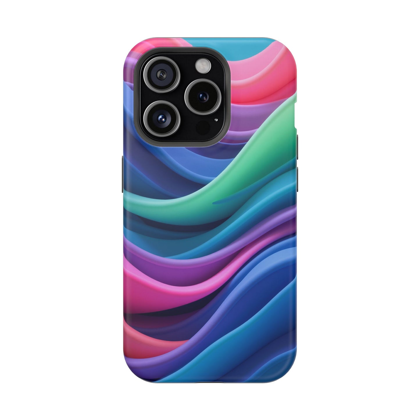 Oceanic Serenity iPhone Case - Abstract Wave Design, Calming Aesthetic Gift Idea