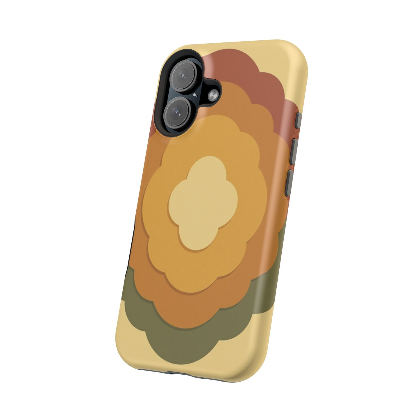 Retro Layered Bloom iPhone Case - 70s Flower Power Design, Vintage Aesthetic Gift Idea