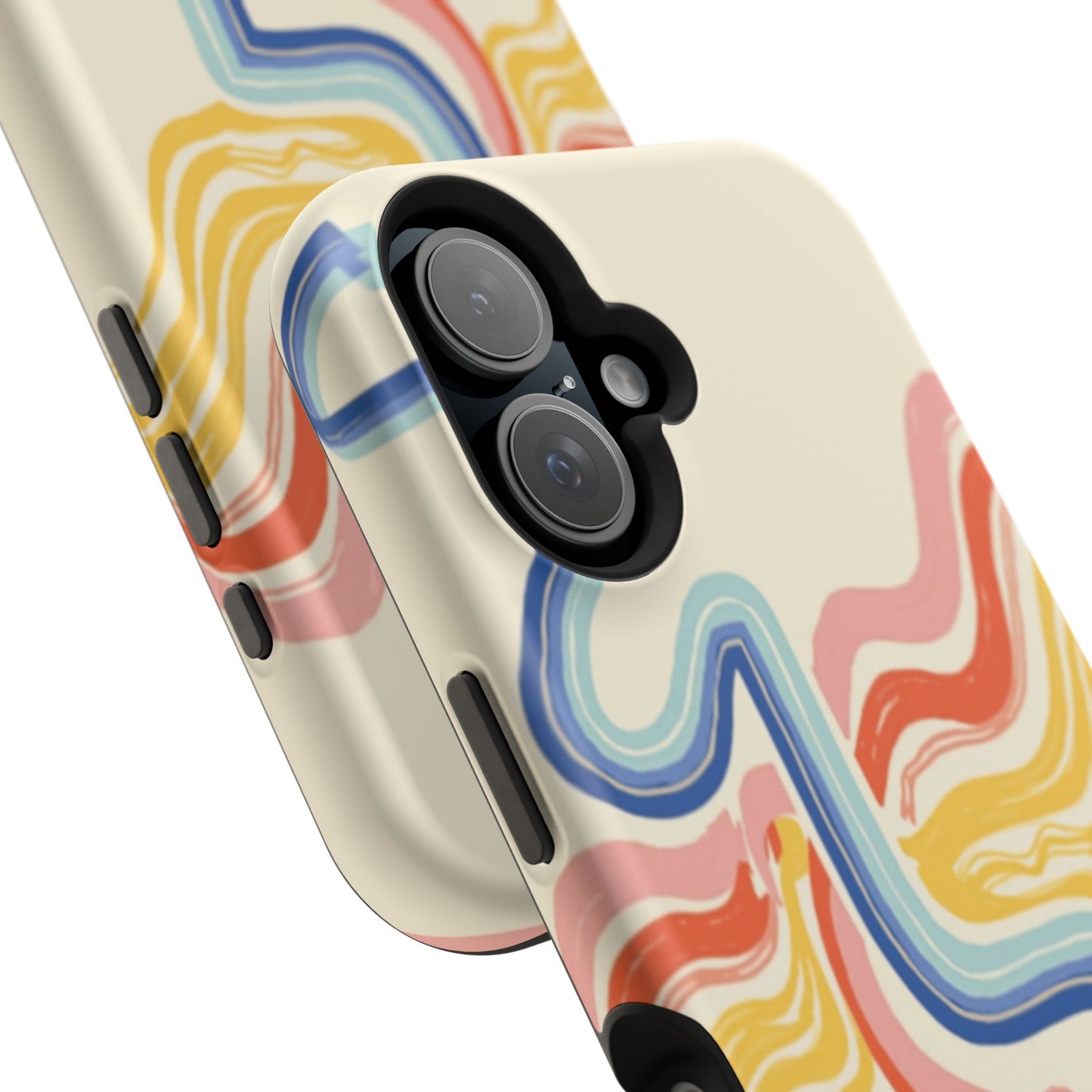 Retro Wave iPhone Case - Aesthetic Streamline Design, Trendy Gift Idea