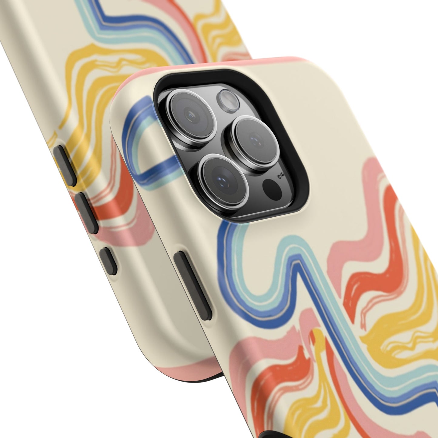 Retro Wave iPhone Case - Aesthetic Streamline Design, Trendy Gift Idea