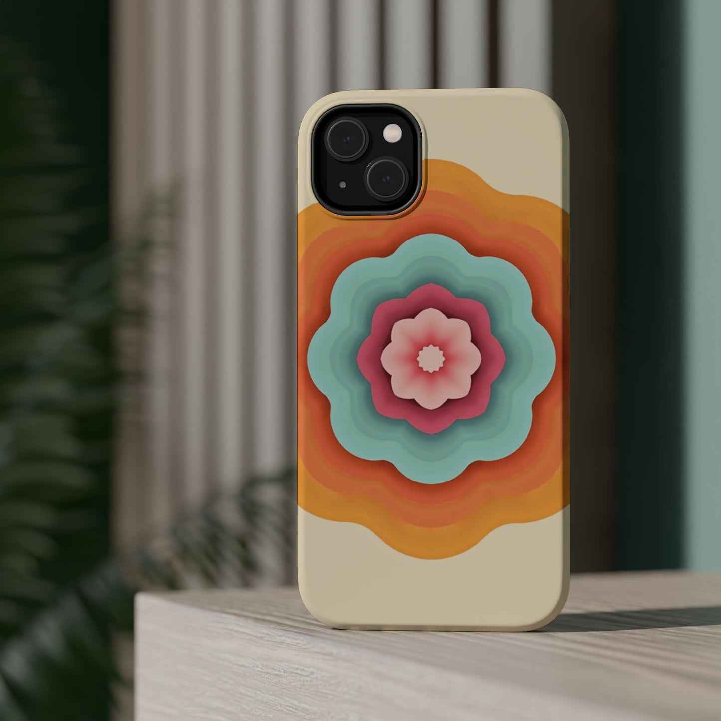 Retro Flower Phone Case - 70s Aesthetic iPhone Case, Vintage Gift Idea, Layered Floral Design