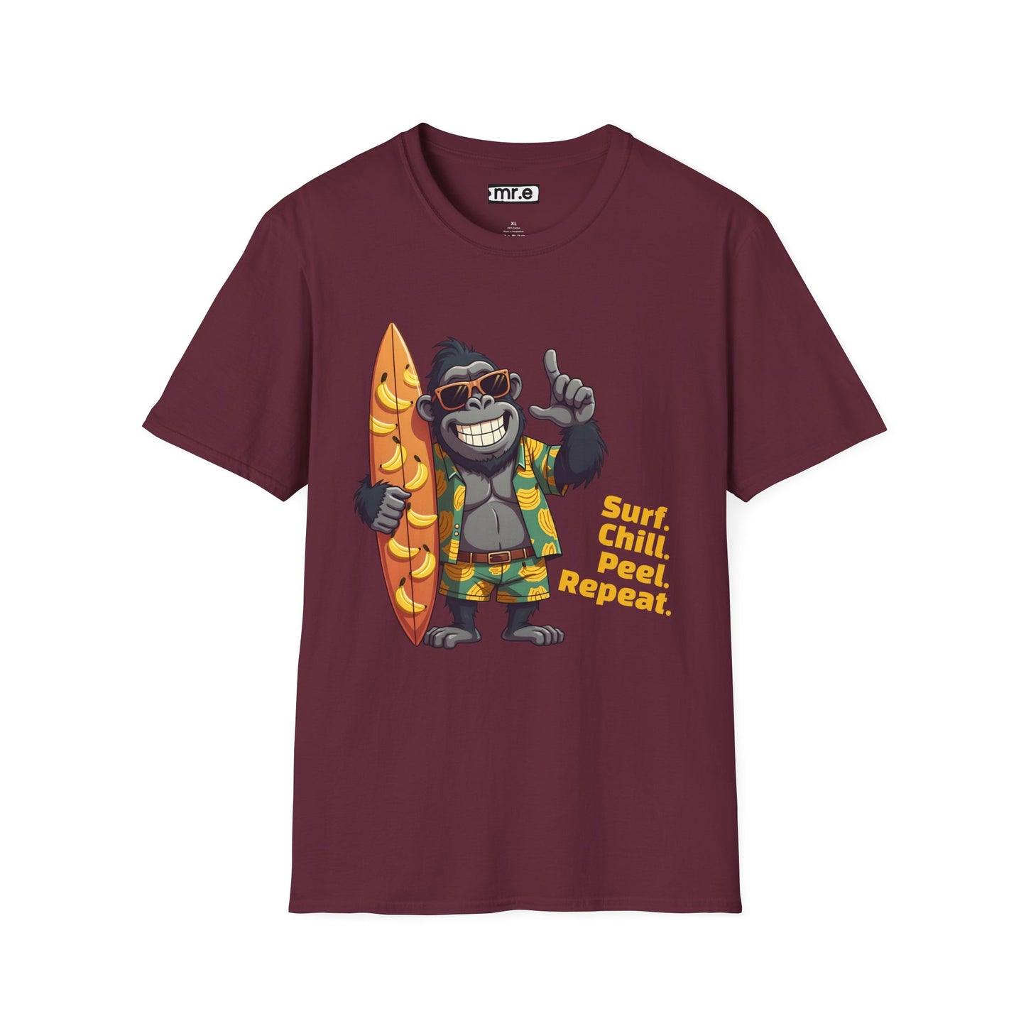 Surf. Chill. Peel. Repeat. β Funny Tropical Gorilla T-Shirt