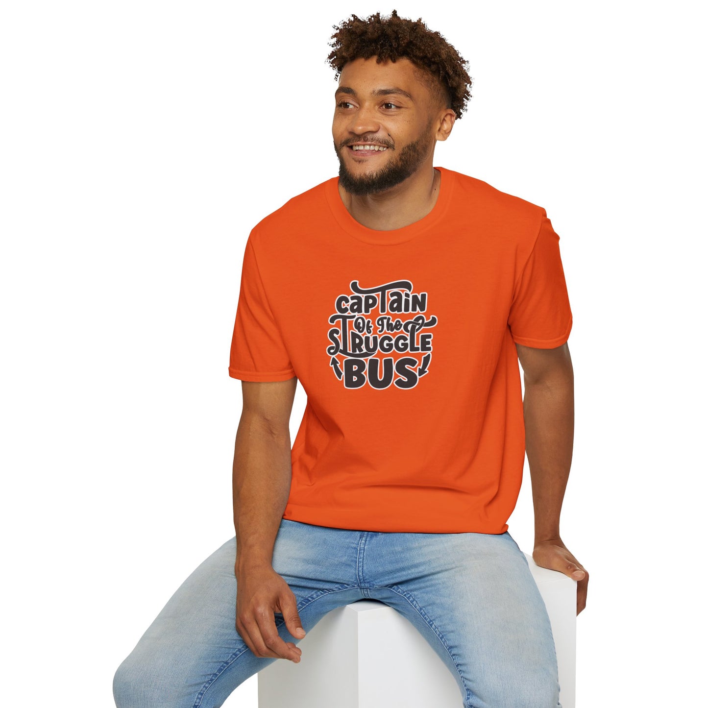 "Captain of the Struggle Bus" Funny & Relatable T-Shirt β Ironic Confidence Tee for the Overwhelmed, Charming, and Still Going Strong