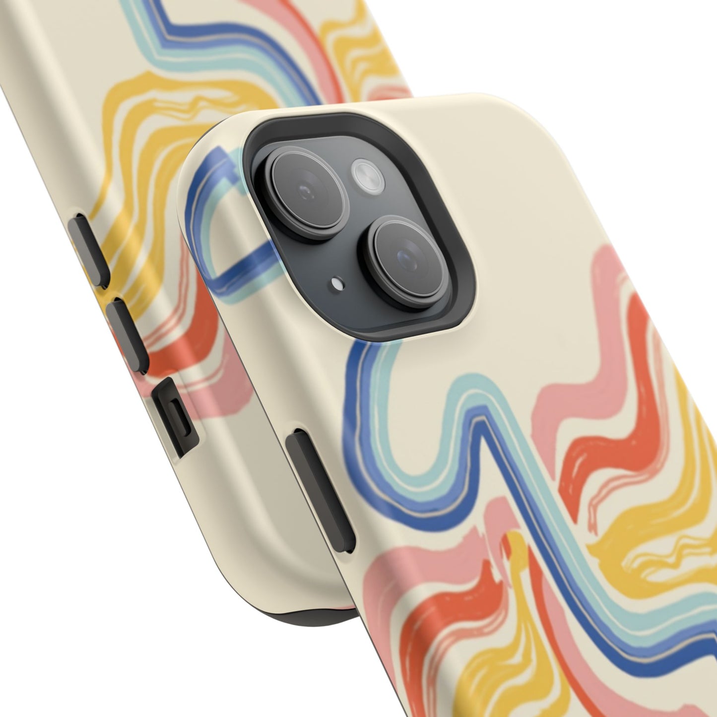 Retro Wave iPhone Case - Aesthetic Streamline Design, Trendy Gift Idea