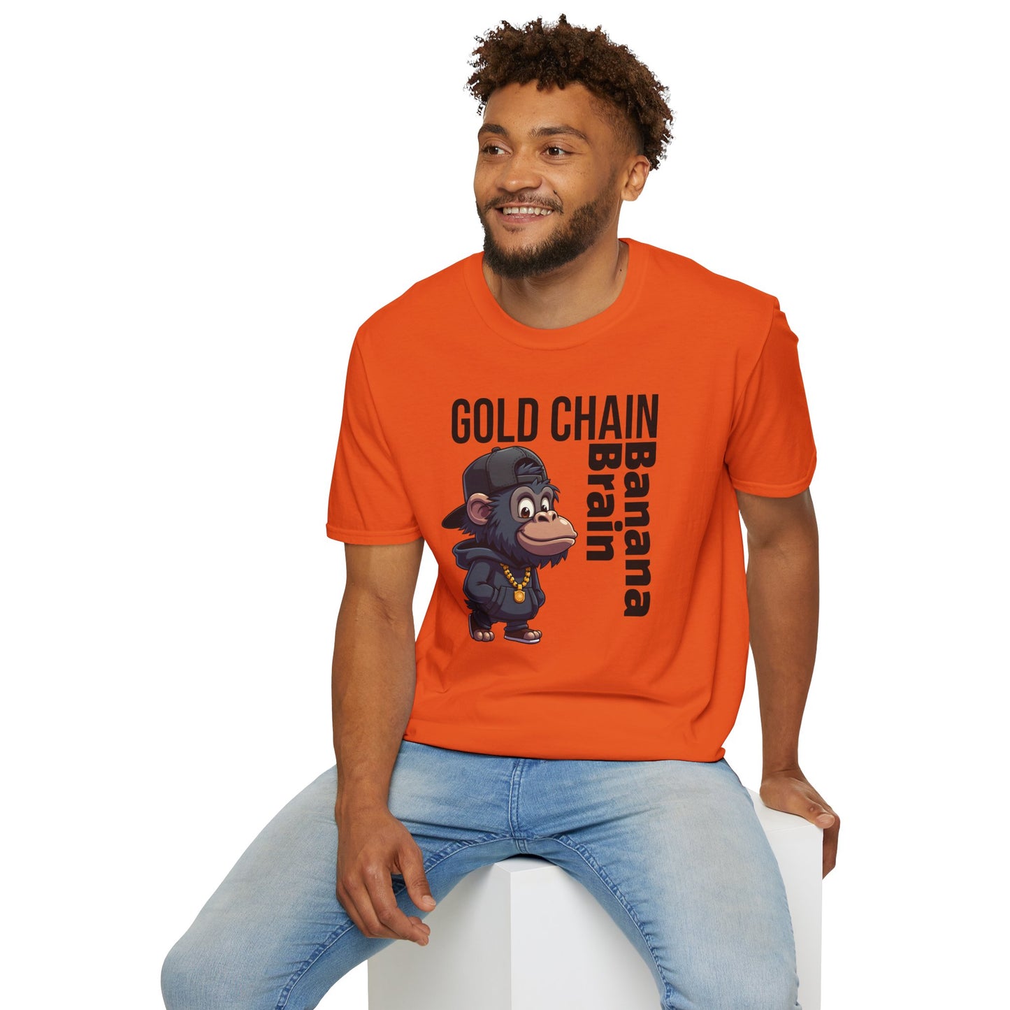 Gold Chain Banana Brain β Funny Hip-Hop Chimp T-Shirt