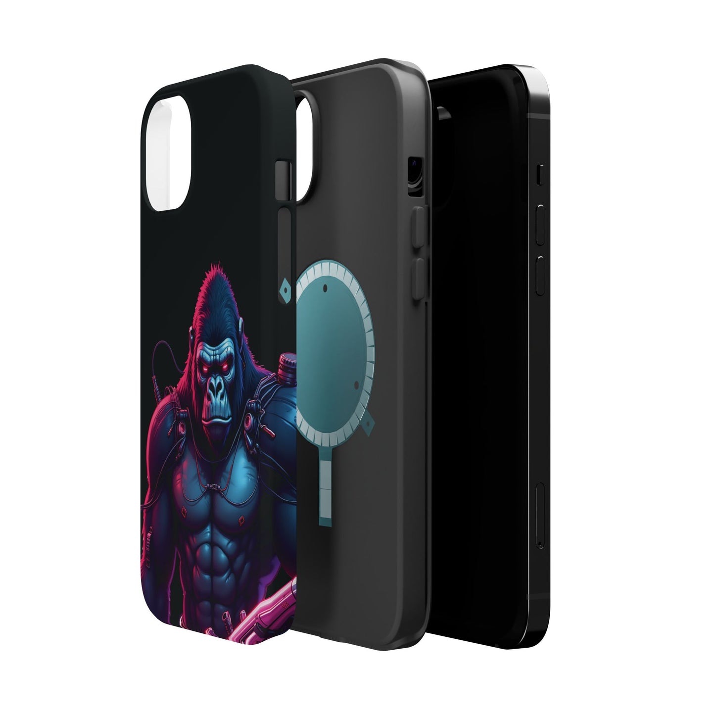 Cyber Primal Phone Case – Neon Power, Gorilla Strength