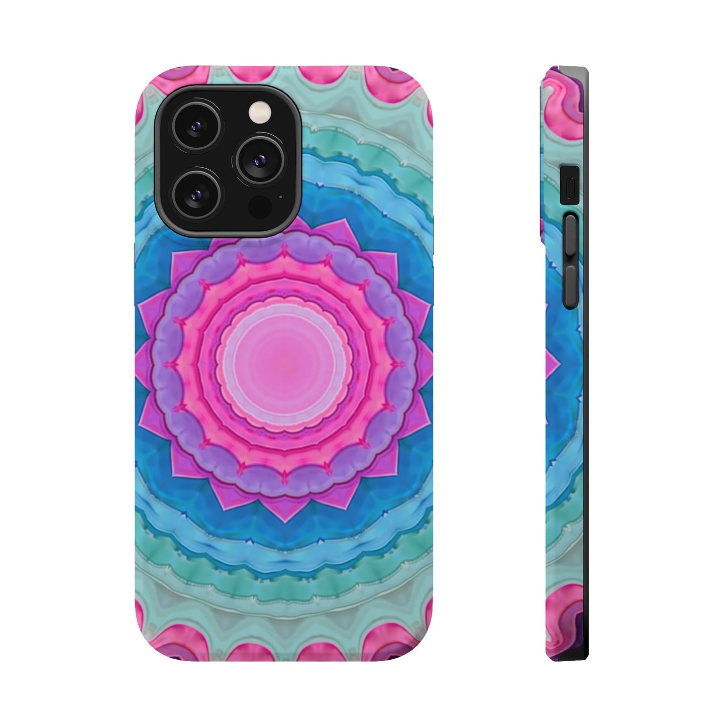 Rippled Radiance iPhone Case - Abstract Pink Floral Design, Aesthetic Gift Idea
