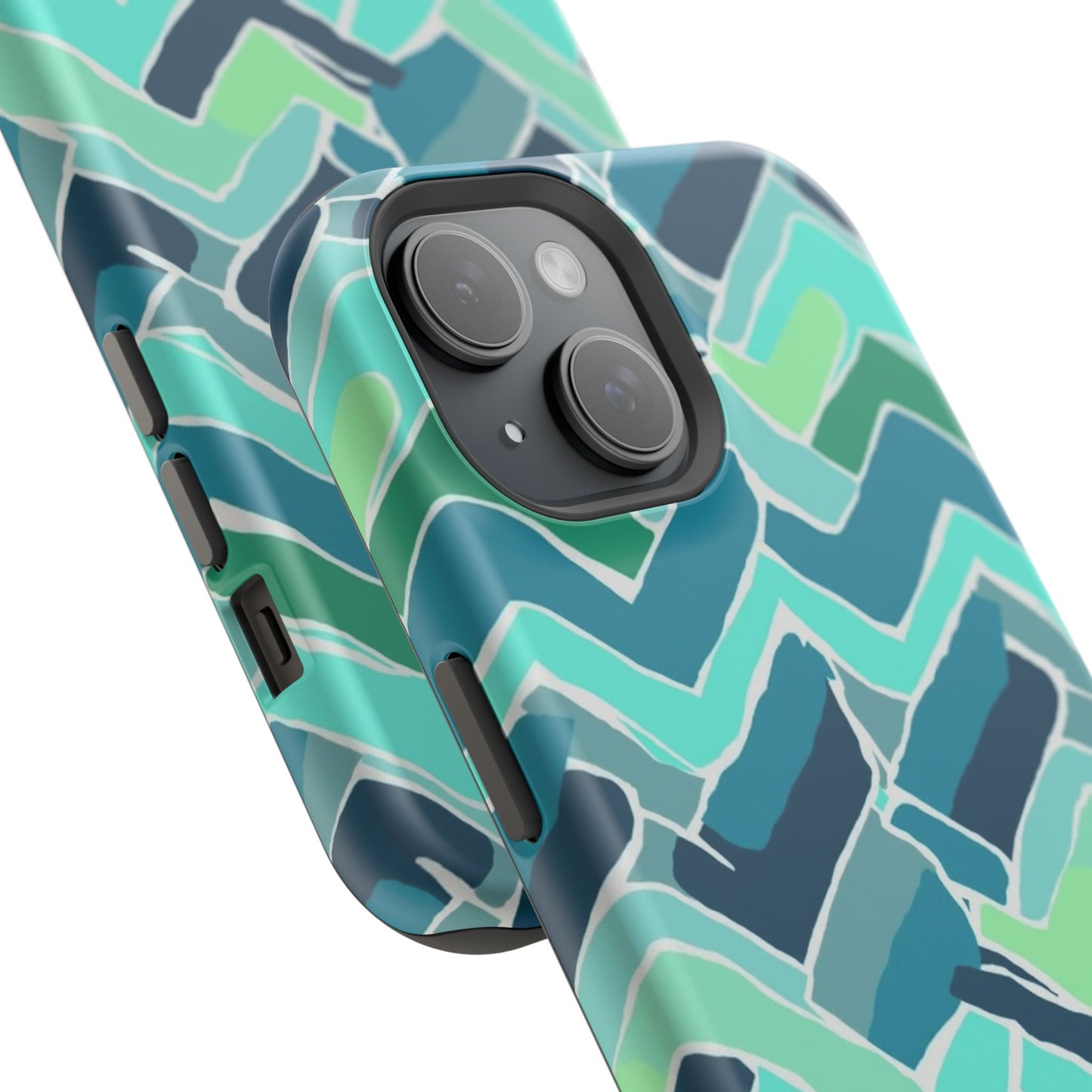 Watercolor Chevron Phone Case β Aesthetic Soft Pastel Phone Cover for iPhone | Unique Artistic Design with Floral Accents