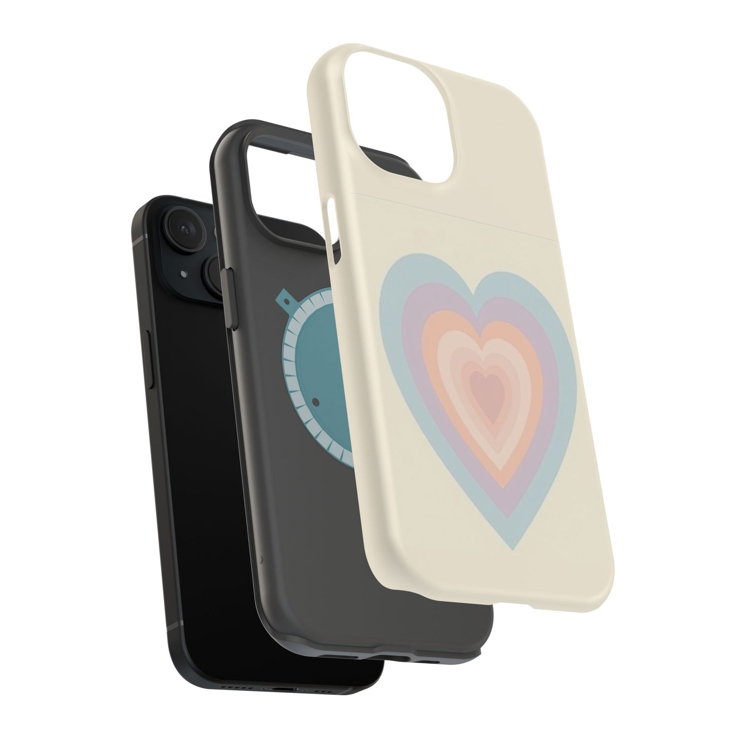 Pastel Heart iPhone Case - Retro Aesthetic Y2K Gift - Cute Phone Accessories