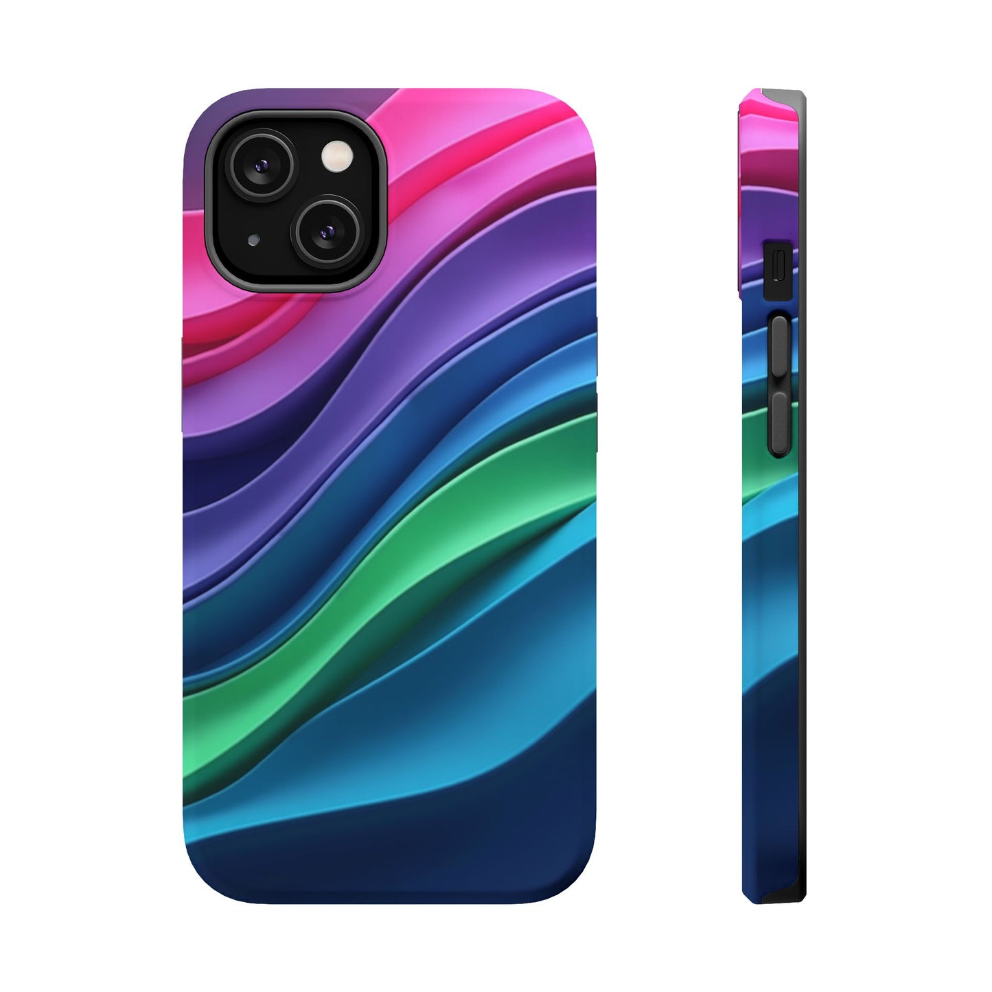 Rainbow Wave Phone Case - Colorful Abstract Design | Aesthetic iPhone Case | Trendy Gifts for Her | Vivid Gradient Art