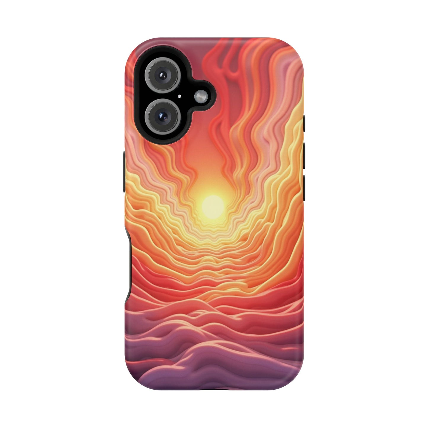 Golden Glow iPhone Case - Sunset Landscape Design, Aesthetic Gift Idea