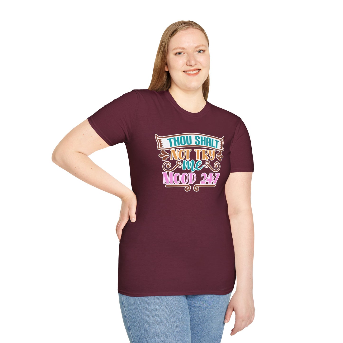 "Thou Shalt Not Try Me – Mood 24/7" Sassy & Stylish T-Shirt – Edgy Humor Tee for When You’re Done With Drama