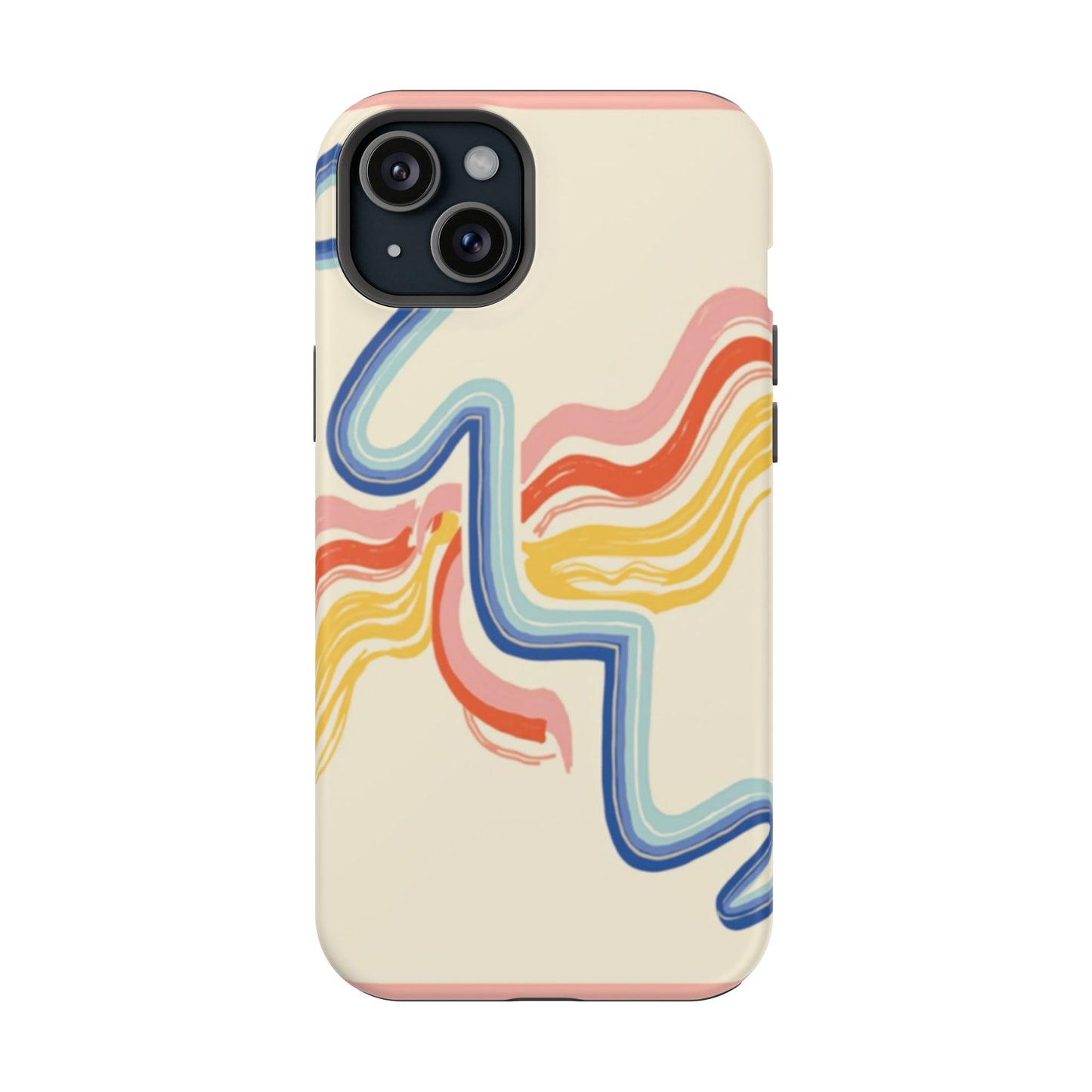 Retro Wave iPhone Case - Aesthetic Streamline Design, Trendy Gift Idea