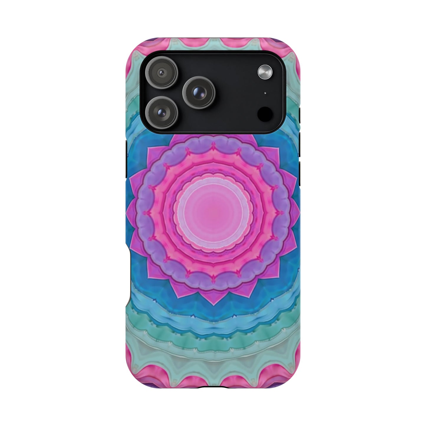 Rippled Radiance iPhone Case - Abstract Pink Floral Design, Aesthetic Gift Idea
