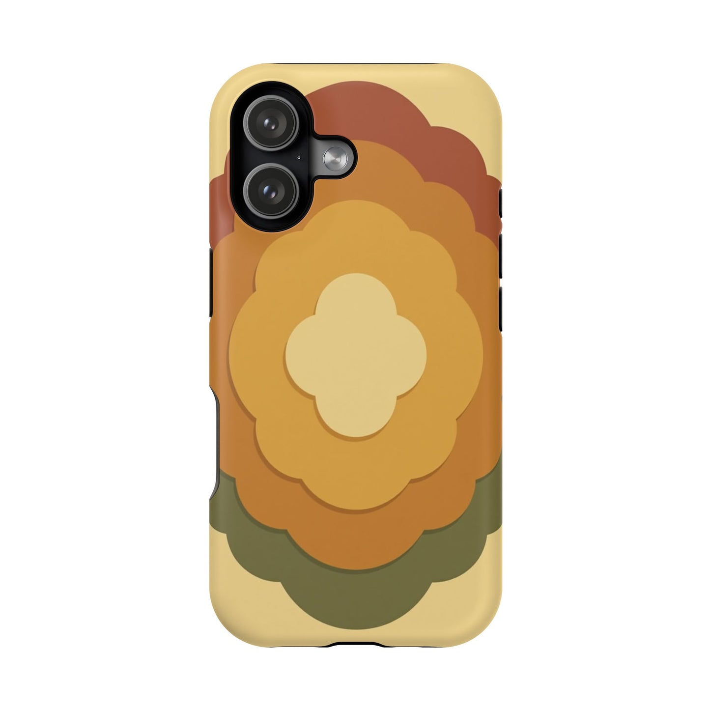 Retro Layered Bloom iPhone Case - 70s Flower Power Design, Vintage Aesthetic Gift Idea