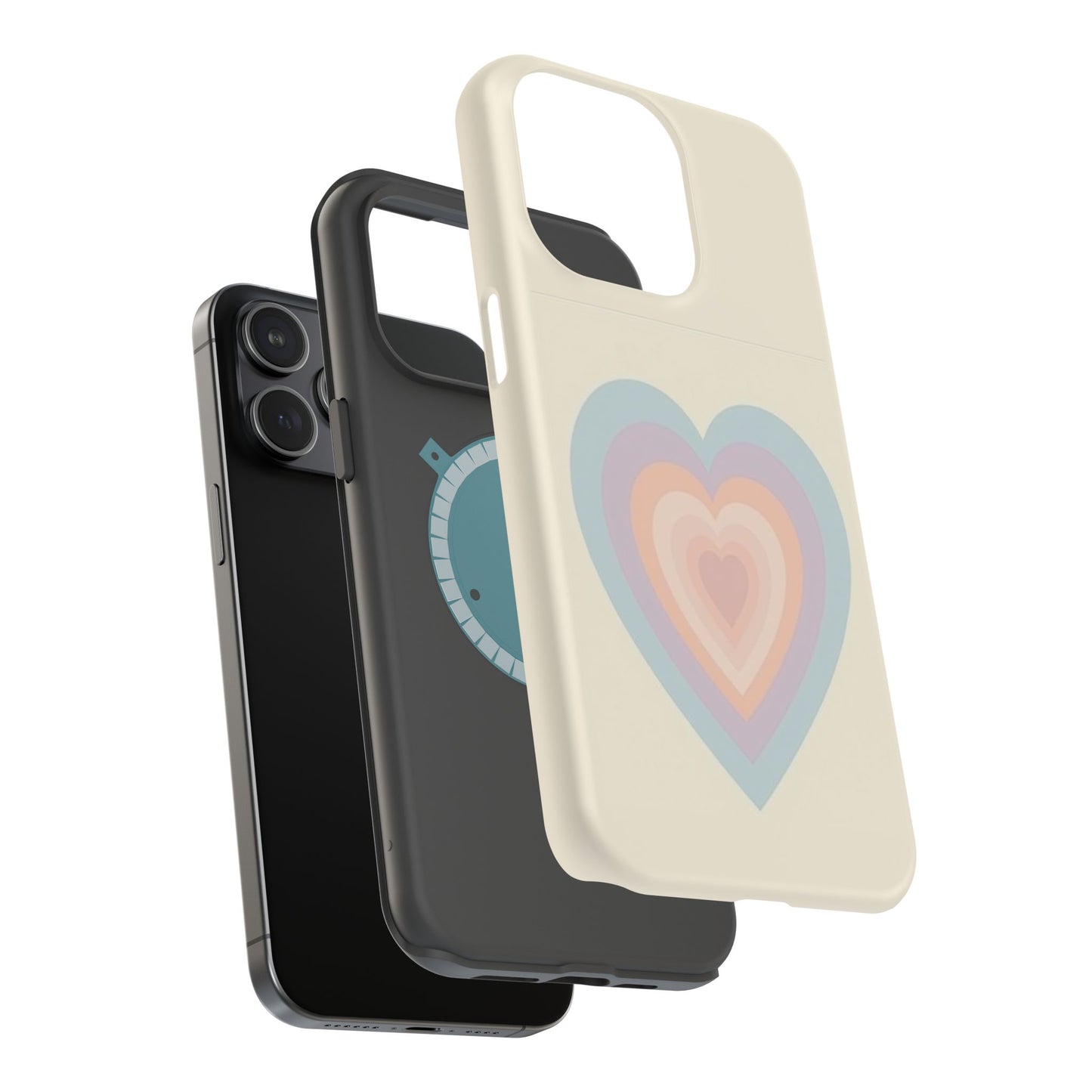 Pastel Heart iPhone Case - Retro Aesthetic Y2K Gift - Cute Phone Accessories