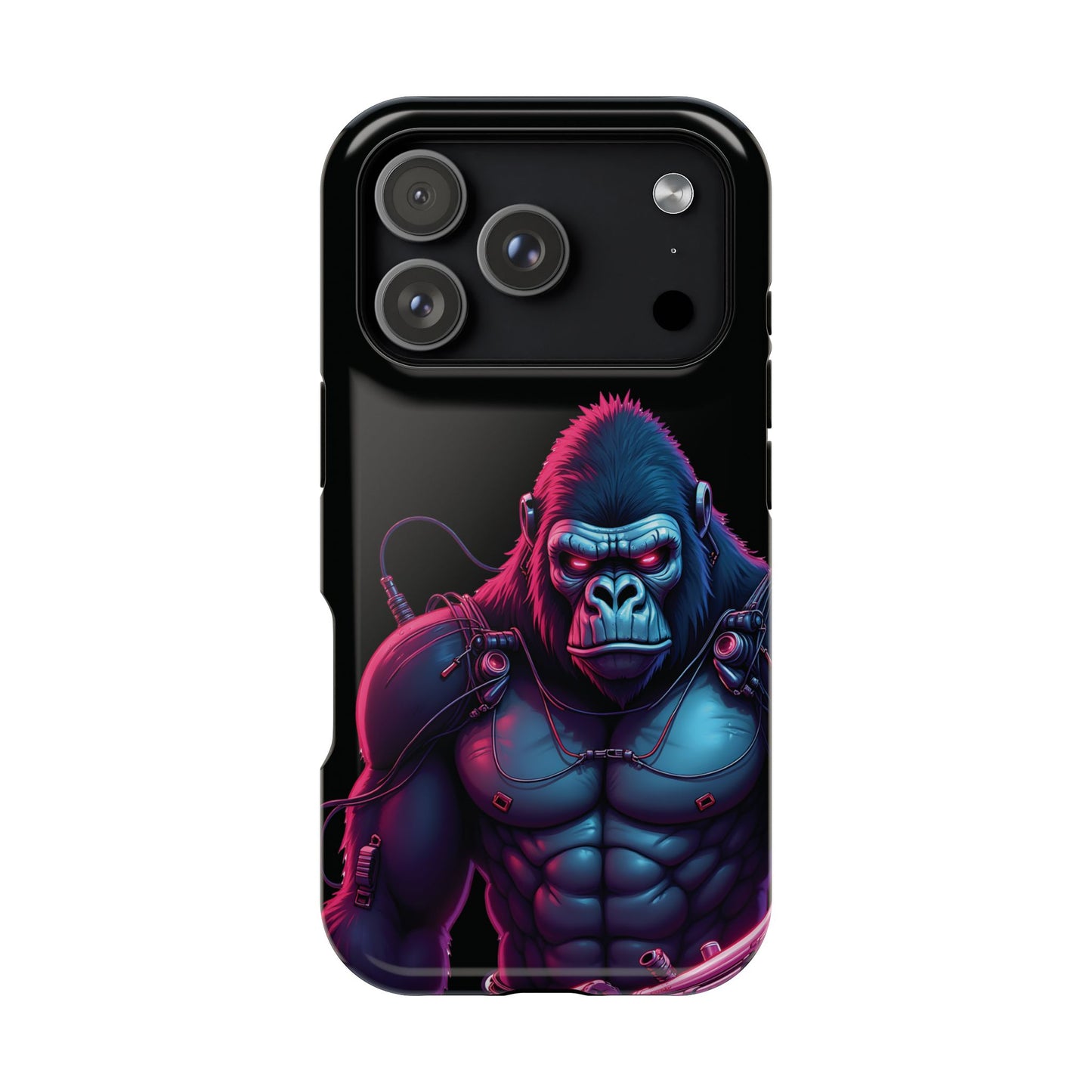 Cyber Primal Phone Case – Neon Power, Gorilla Strength
