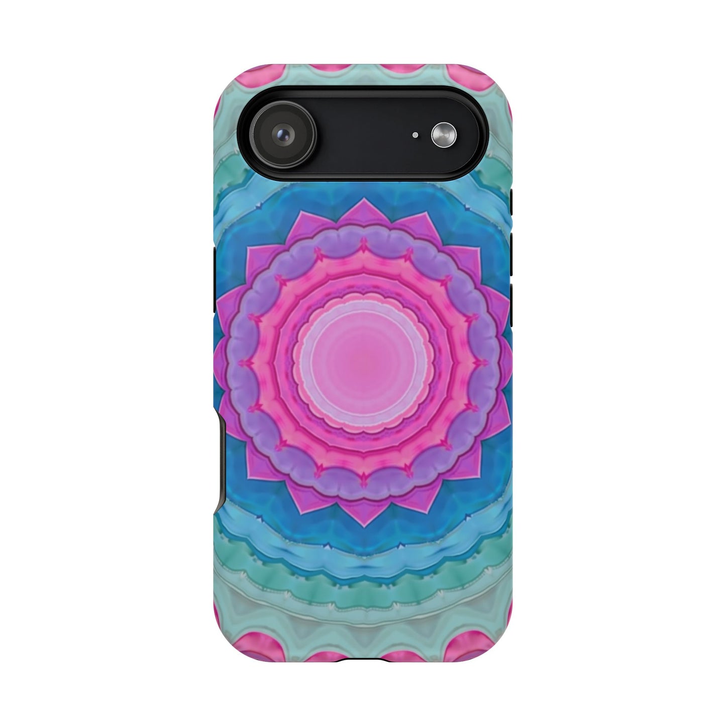 Rippled Radiance iPhone Case - Abstract Pink Floral Design, Aesthetic Gift Idea
