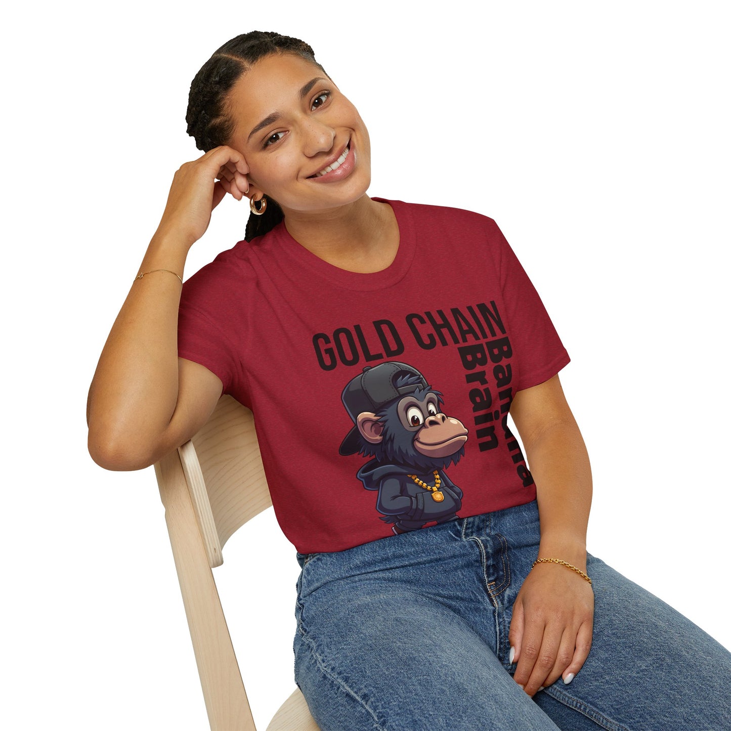 Gold Chain Banana Brain β Funny Hip-Hop Chimp T-Shirt